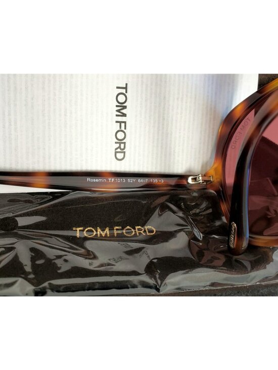 Tom Ford Rosemin TF1013 52Y 64mm Oversized Butterfly Sunglasses Havana / Violet
